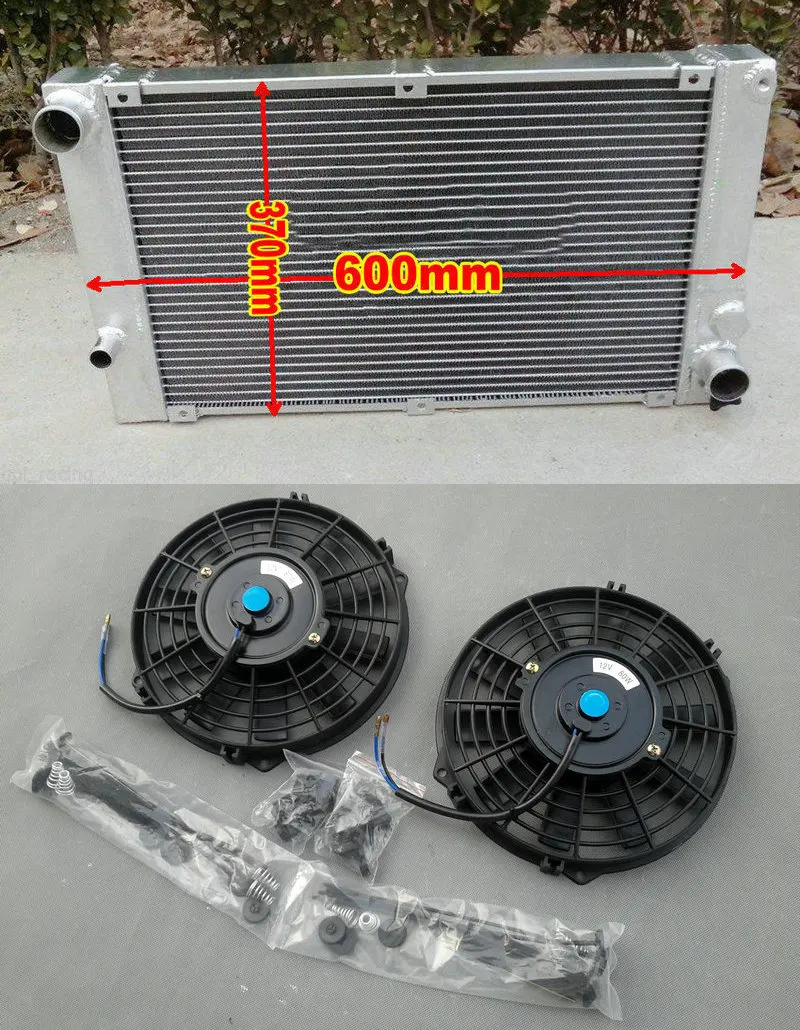 Алюминий радиатор и вентиляторы 1985-1991 для PORSCHE 944 2.5L& 2.7L руководство MT 1985 1986 1987 1988 1989 1990 1991