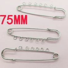 500 шт 75 мм Посеребренная Брошь с английской булавкой Булавка С 6 выводами обруча подходит амулет брошь Jewely