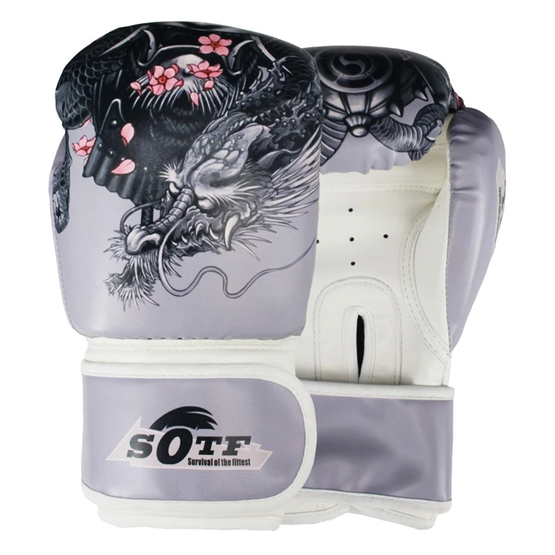 

MMA Dragon Warrior Boxing Sports Leather Gloves Tiger Muay Thai boxing pads fight Women/Men sanda boxe thai glove box mma