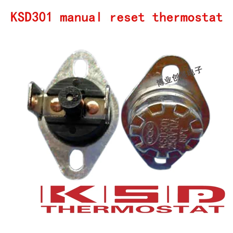 Термостат KSD301/KSD303 115C с ручным сбросом на 115 градусов по Цельсию нормально