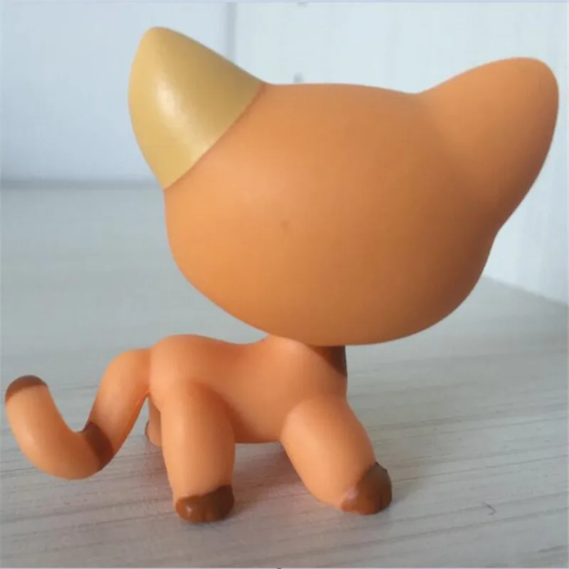 Pet Shop Lps Toys #852 Yellow Short Hair Cat Old Original Animal Collection Tan Spotted Leopard Kitty Girl Gift