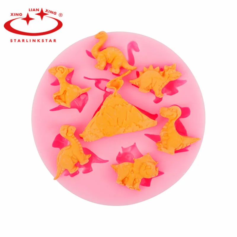 

1 Pcs Dinosaur Fondant Silicone Mold Chocolate Biscuit Mould Family Decoration Cake Decoration Mold DIY Baking Tools