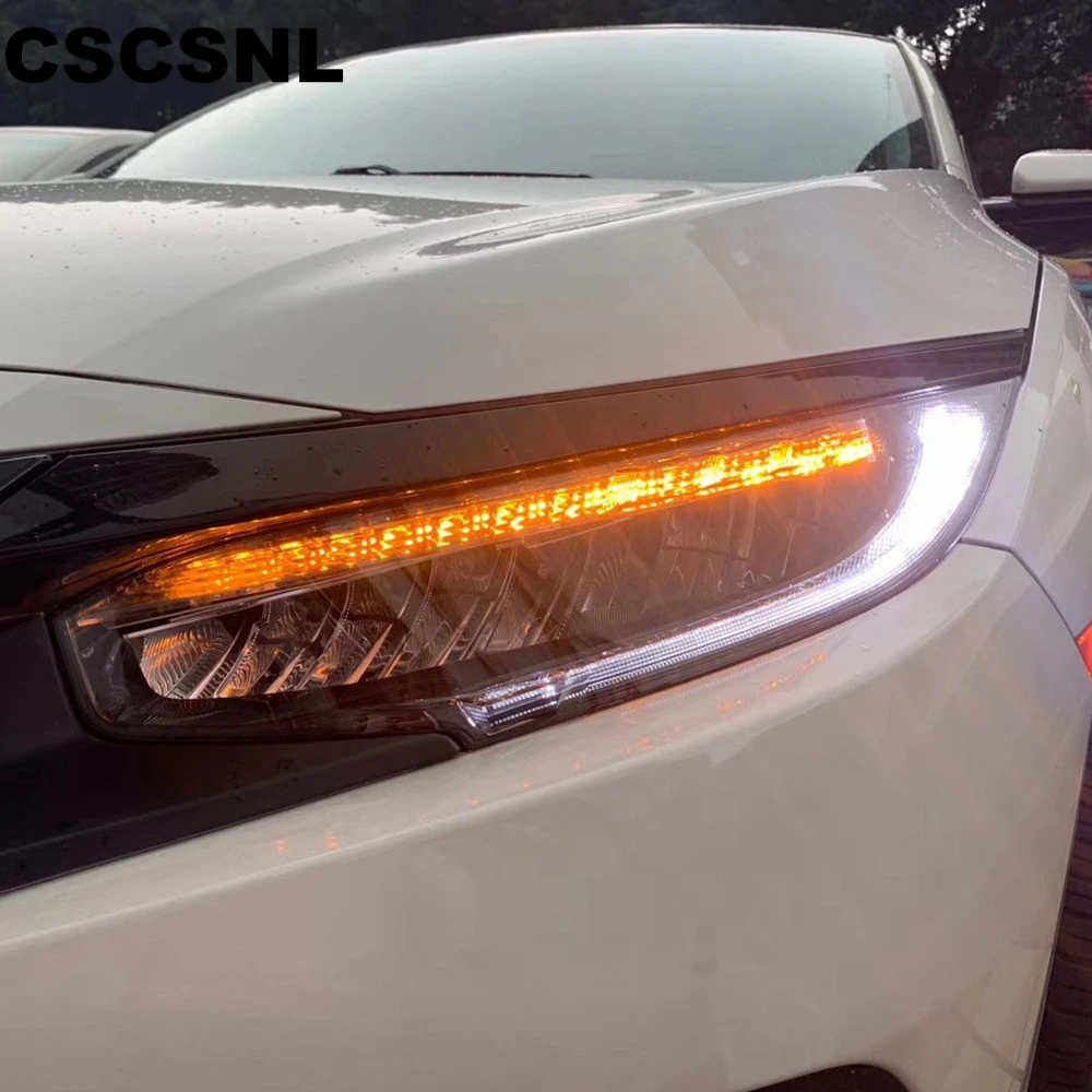 Стайлинга автомобилей головной светильник для Honda Civic 10th 2016 2017 2018 HID светодиодный s
