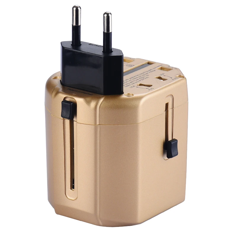 All in One Universal Travel Adapter World Travel Socket Converter EU UK US AU With 2USB Charging Port for Android IOS Smartphone