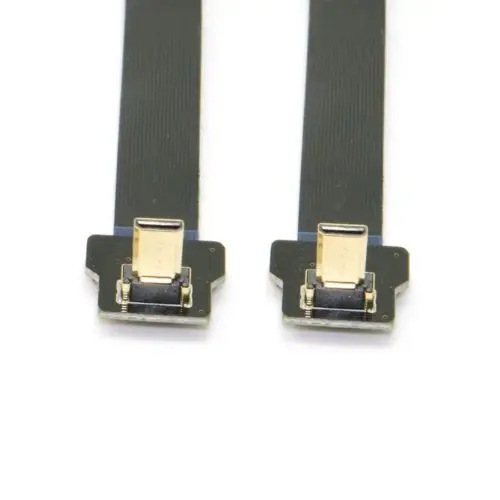 

CYDZ 90 Degree Up Angled FPV Micro HDMI Male to Micro HDMI FPC Flat Cable 20cm