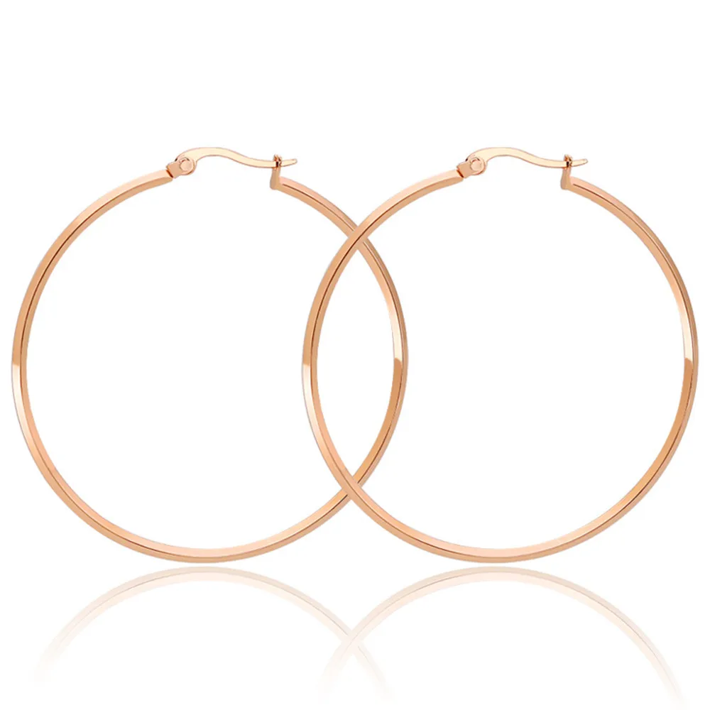 

Stainless steel big earrings for women round metal gold hoop earrings circle fashion jewelry womens accesories wholesale
