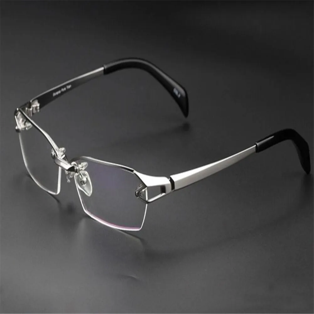EYELOOK Half Rim Brand Design Pure Titanium Half Rim Silver Clear Lens