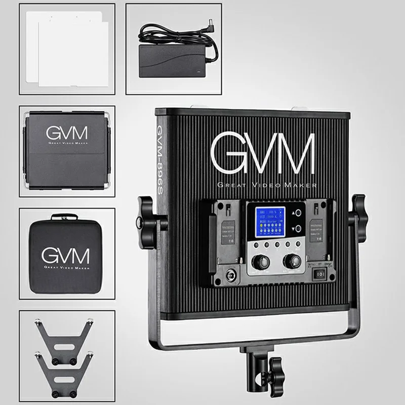 

GVM 896S Led Video Light Panel with Barndoor Kit 54W Dimmable Photography Video LED Panel Light for Photo Studio Lighting