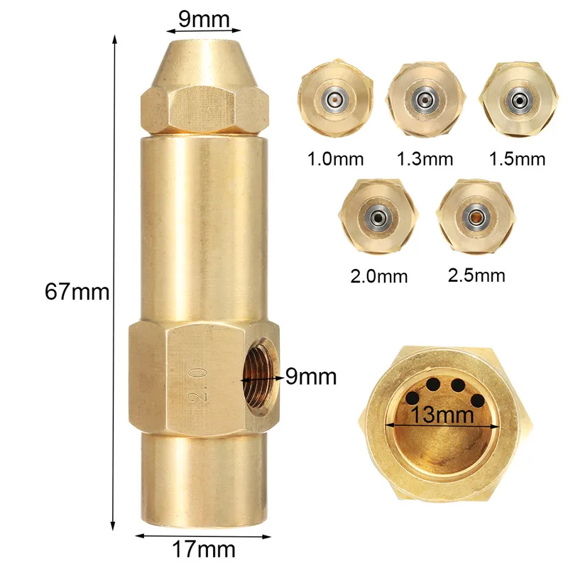 1 предмет; Новинка; Умереть Sel тяжелый для перекачивания отработанного масла имеют спиртовую основу топлива горелки сопло брызга 1/1. 3/1. 5/2/2,5 мм разных размеров Инструмент Запчасти латунь металл