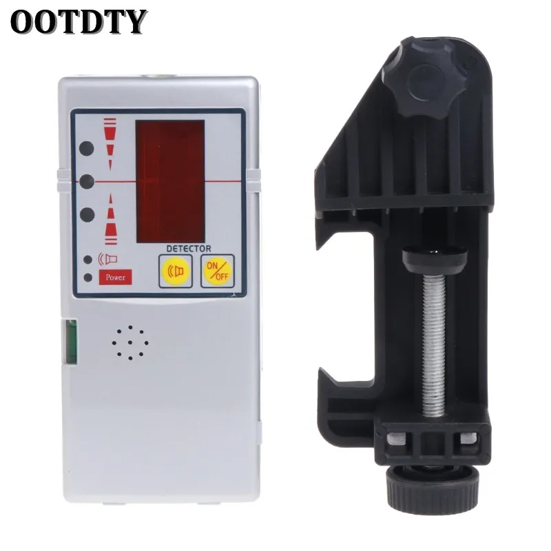 

OOTDTY 635nm Compatible Red Beam Leveling Cross Line Laser Receiver Detector with Clamp
