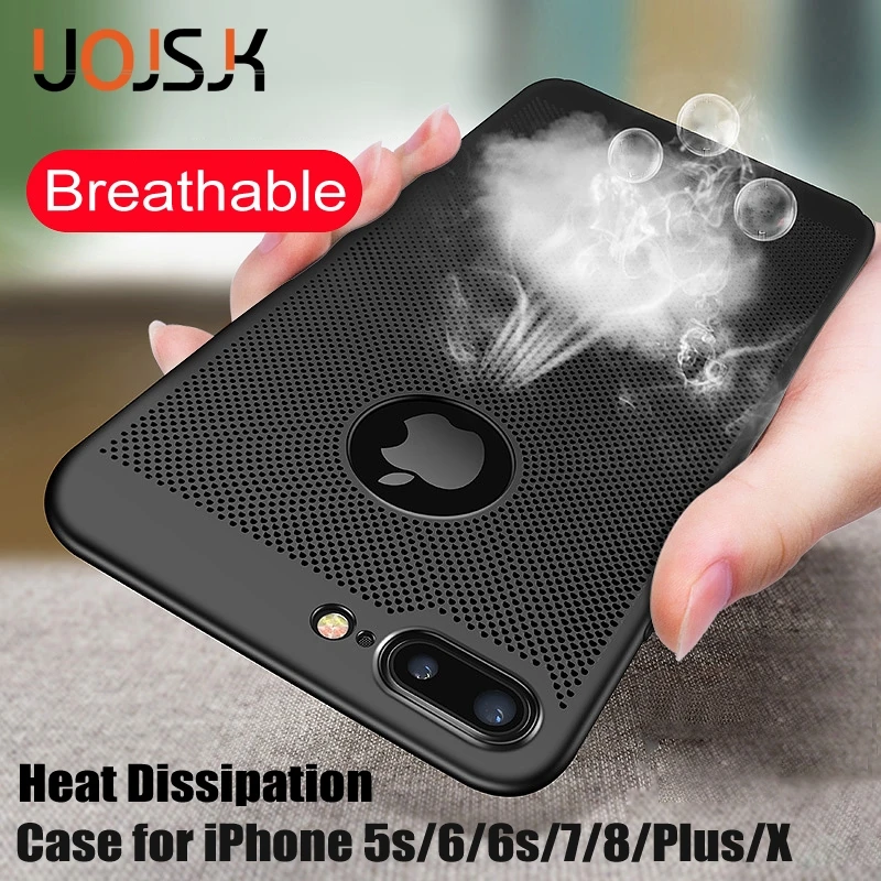 

UOJSJK Phone Case for iPhone 7 8 Plus Luxury Heat Dissipation Ultra-thin Cover for iPhone X XS Max XR Cases 5 5s 6 6s Plus Case