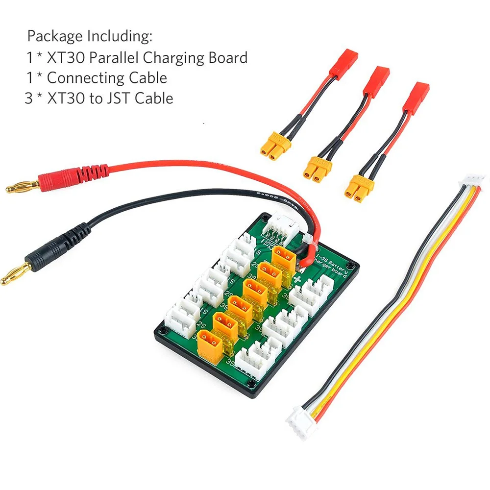 1-3S XT30 Plug Li-Po Battery Parallel Charging Board 6pcs XT30 Male to JST Female Cables for IMAX B6 Charger RC Battery Parts (12)
