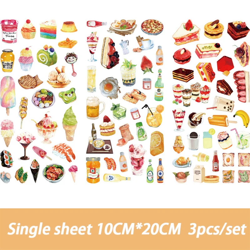 

Cute Cartoon Beautiful meal Memo pad Stickers Posted It Kawaii Planner Scrapbooking Stationery Sticker Escolar School Supplies