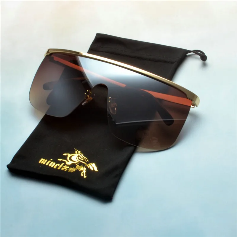 

MINCL 2019 Oversized Shield Sunglasses Women Men Retro Rivet Gradient One Piece Windproof Mask Sun Glasses Flat Top Goggle NX