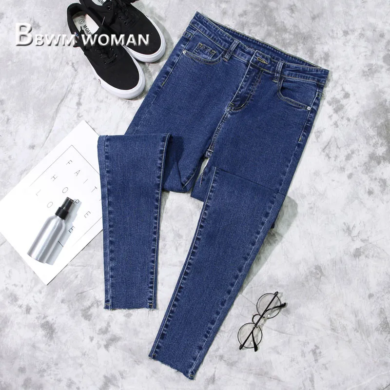 2019 Spring Slim Tight Women Jeans 3 Color Can Choose Female Trousers Pants