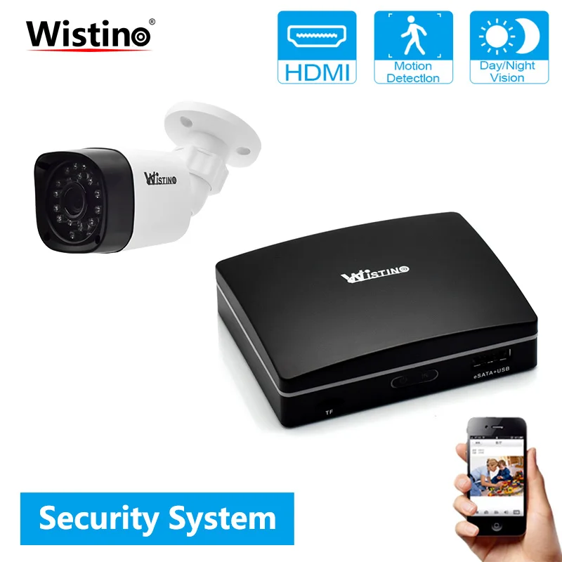 Wistino 2MP видеонаблюдения Системы комплект мини NVR H.265 1 шт. IP Камера открытый Ночное видение монитор наблюдения Наборы XMeye 1MP 960 P