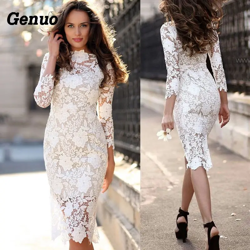 elegant white lace dress