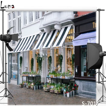 

DAWNKNOW New Fabric Polyester Photography Background For Wedding Scenic Street View Vinyl Background For Kids Photo Studio S701