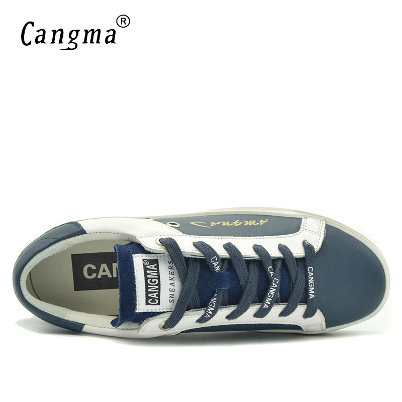 CANGMA/британский бренд; мужские кроссовки; винтажные темно-синие мужские туфли; кожаная мужская обувь из натуральной кожи; повседневная обувь для взрослых; Новинка обувь года