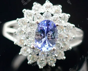 

Natural tanzanite ring Per jewelry Free shipping 925 sterling silver Fine jewelry 0.52ct gemstone #B1941802