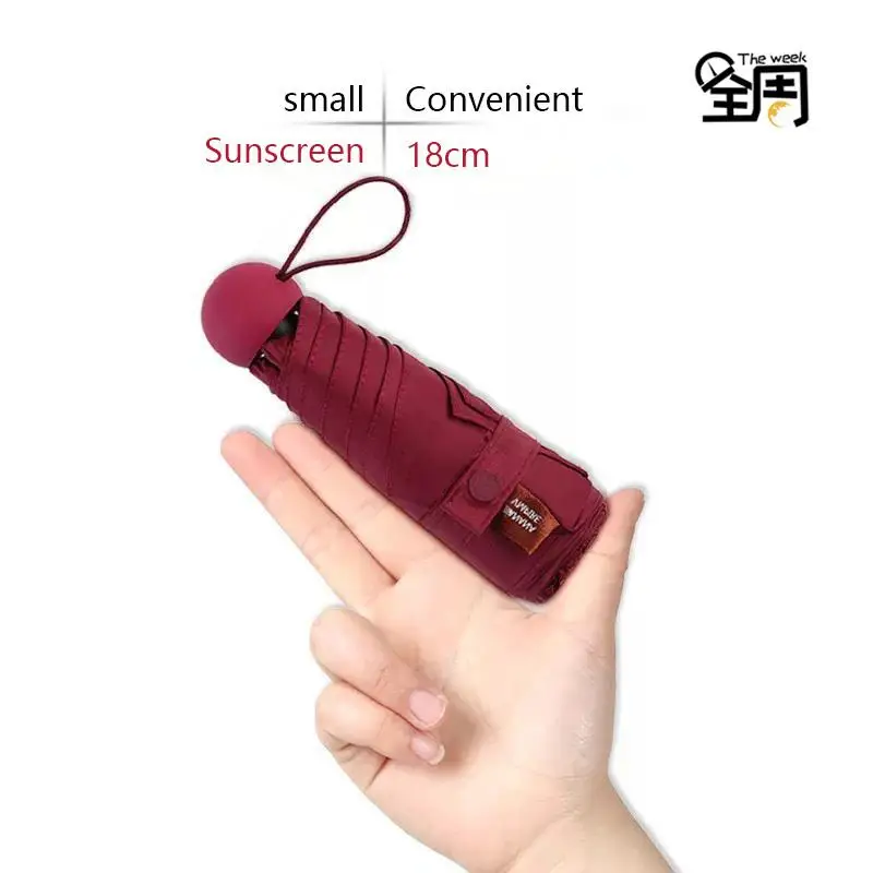 

Fashion portable men's umbrella mini capsule pocket UV protection rain folding Ms. compact small capsule umbrellas sale