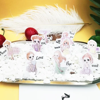 

20/40pcs Pretty Graceful Anime Girl Cartoon Scrapbook Paper Sticker DIY Craft Sticker Photo Diary Decoration
