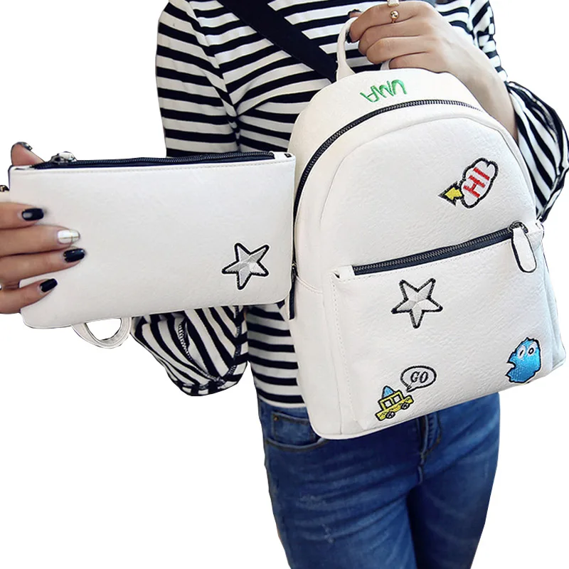 Simple Designer Small Backpack Women White Black Gray Travel PU Leather Backpacks Ladies Fashion Female Rucksack Back Bag XA890B