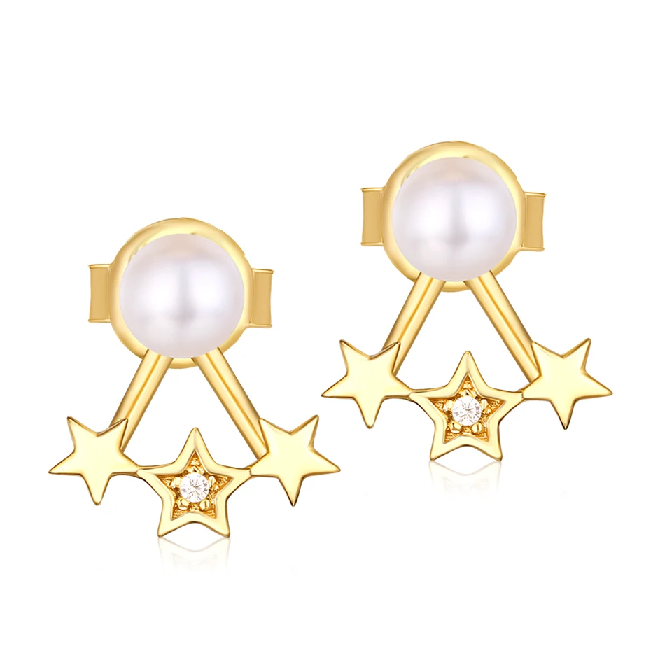ALLNOEL Natural Pearl Earrings Genuine 925 Sterling Silver Freshwater Pearl Stud Earrings For Women Engagement Statement Gift  (2)