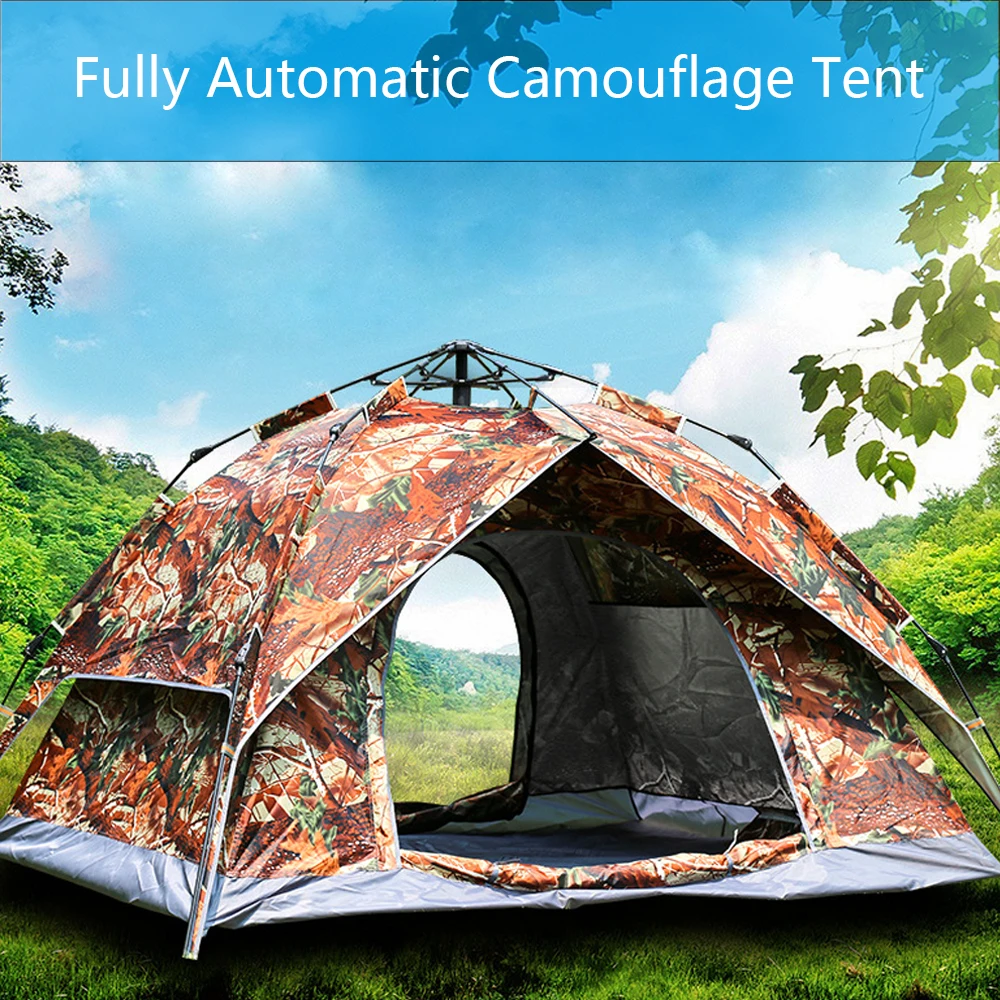 

3-4 Person Quick Automatic Windbreak Camping Tent Dual Layer Waterproof Open Anti UV Tourist Tents Outdoor Hiking Beach Travel