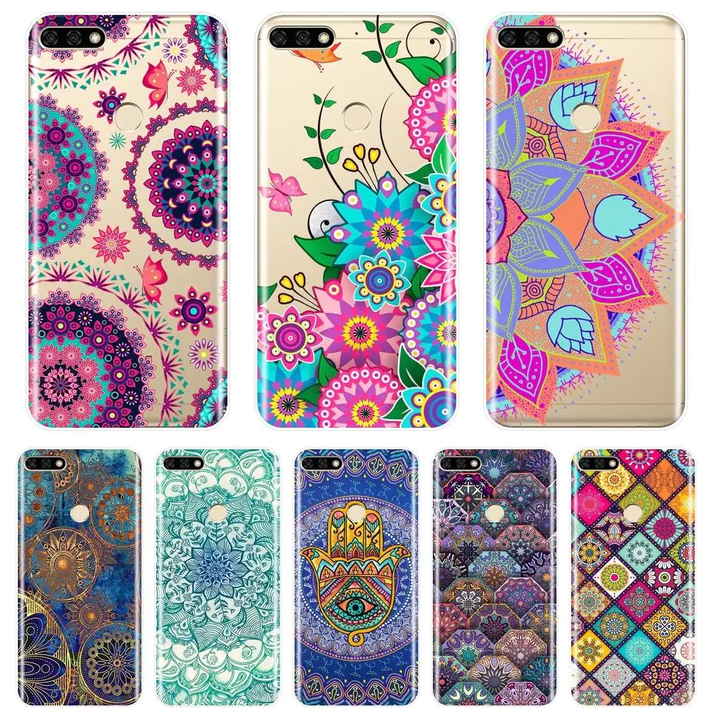

Soft Phone Case For Huawei Honor 7 8 9 10 Lite 7S 7X 7A 7C Pro Mandala Silicone Back Cover For Huawei Honor 8X MAX 10 9 8 7 Case