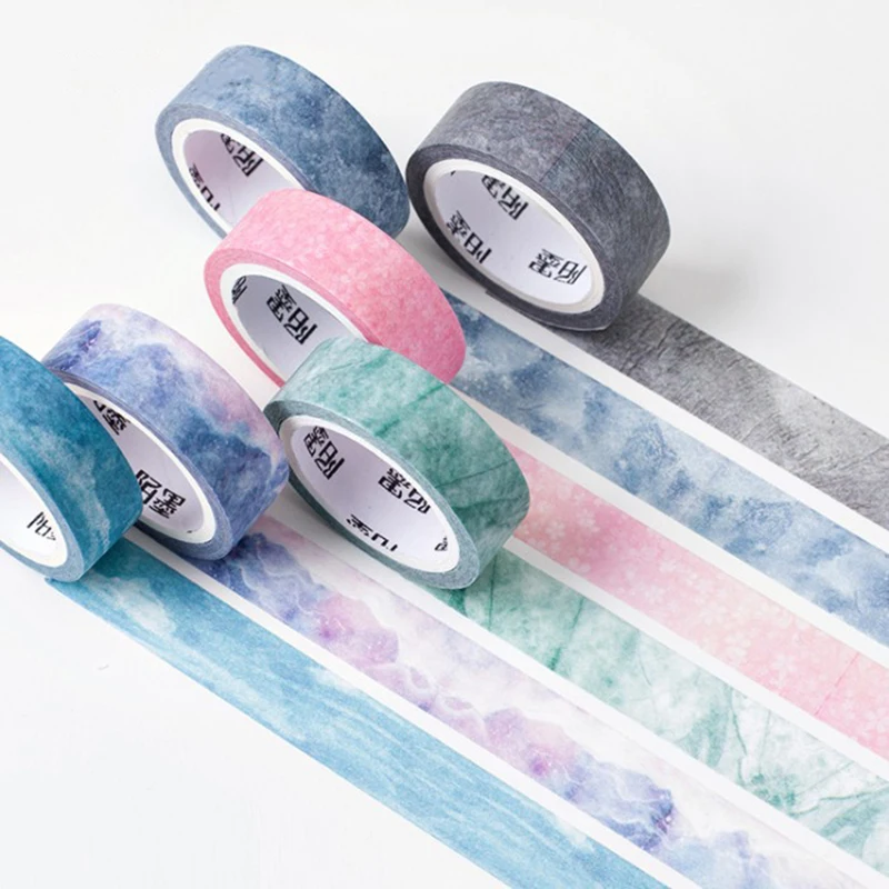 

6Pcs 15mm Dreamy Washi Tape DIY Bullet Journal Decorative Adhesive Masking Tape Stickers Scrapbooking Cute Stationery Supplies