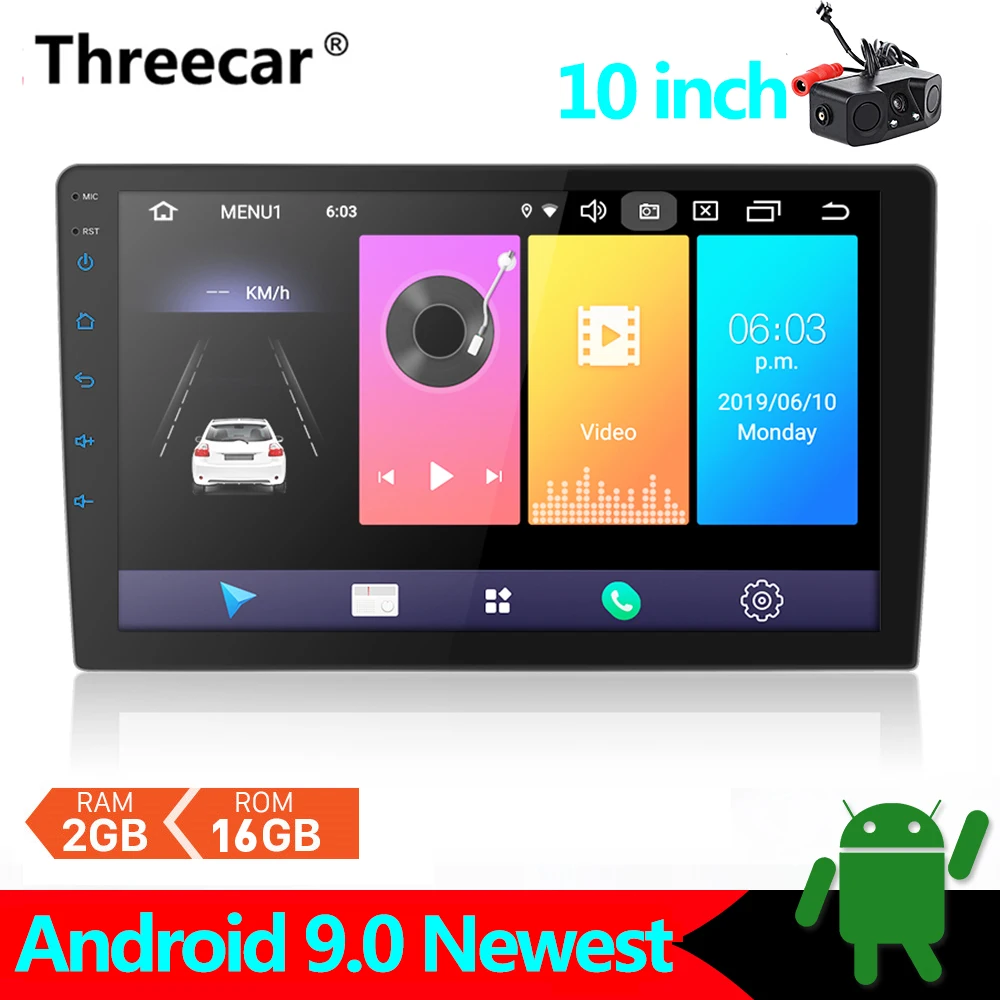 2 din автомобиль Android 9,0 ram 2G rom 16G gps навигация Bluetooth для Nissan VW Toyota WiFi multi-медиа 9 10 дюймов автомагнитолы плеер - Цвет: 10 inch pz