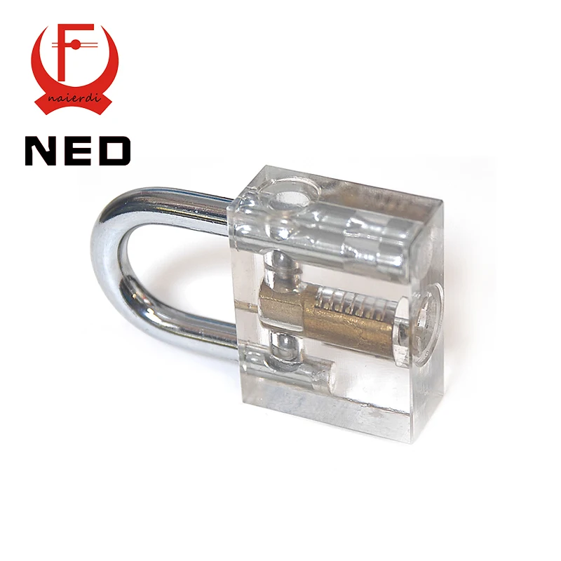 

2016 NED Newest Cutaway Inside View Difficult Practice Transparent Padlock Lock Training Skill Pick View Padlock For Locksmith