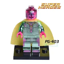 1 шт. Marvel хром красный вооруженных видения Дэдпул Мстители Super Heroes Building Block комплекты Детские Классические Модель Кирпичи Дети DIY игрушки