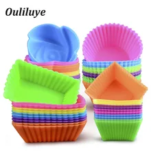 Кухня выпечки аксессуары DIY силиконовая форма для маффинов в виде пирожного в чашке с печенья жаропрочная Антипригарная посуда силиконовые формы для выпечки 12/6/1 шт