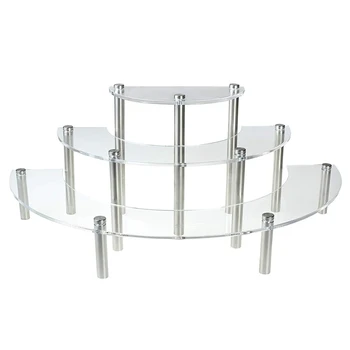 

3-Tier Clear Acrylic Semicircle Round Cupcake Dessert Display Stand
