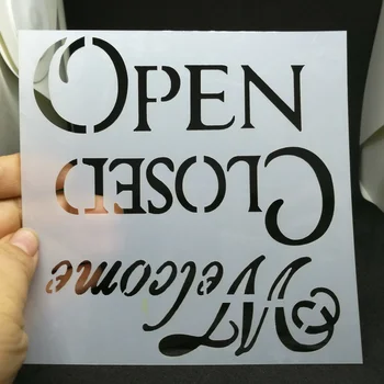 

13*13 Welcome Layering Stencils for Diy scrapbook/photo album Decorative Embossing coloring,painting stencil,home decor