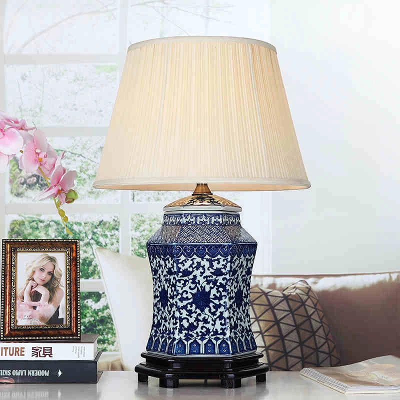 blue and white porcelain table lamps