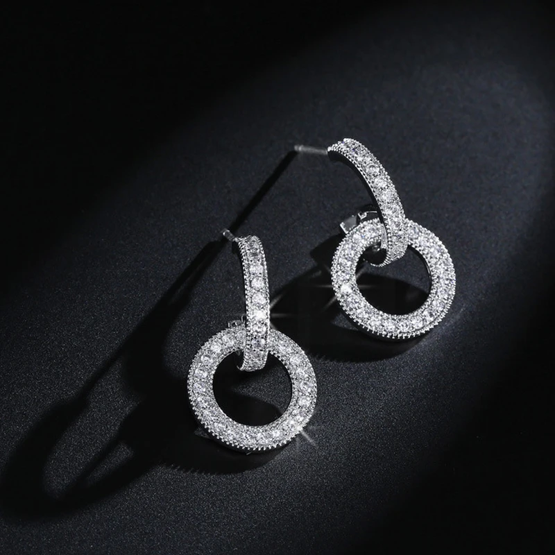 

Fashion Cute Flower Zircon Stud Earrings Jewelry for Women Wedding Party Accessories Brincos Bijoux Femme Gift