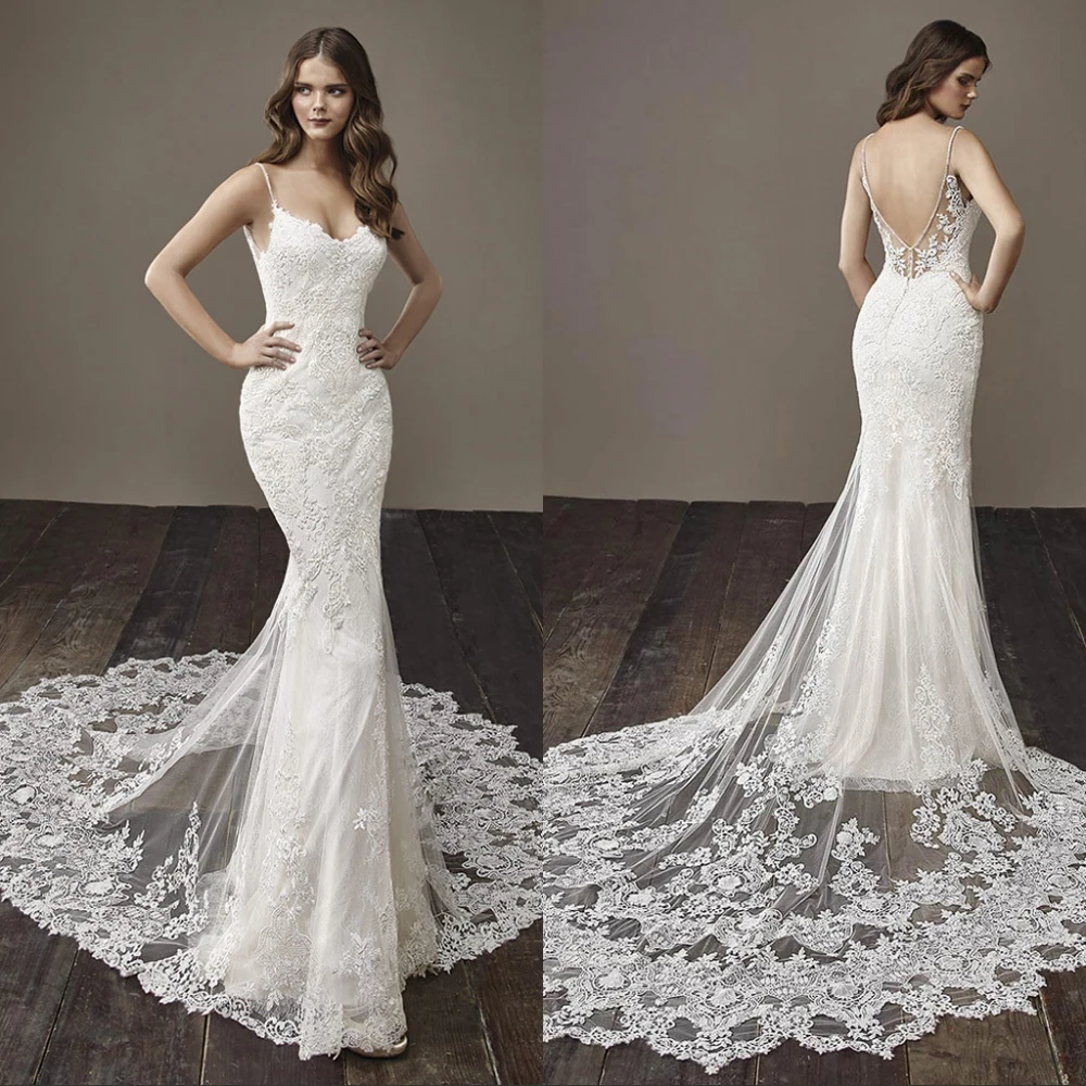 

Vestido de noiva sexy backless Mermaid Wedding Dress Luxury Lace 2019 new Bridal Gown Bride Dress Court Train Robe de mariee