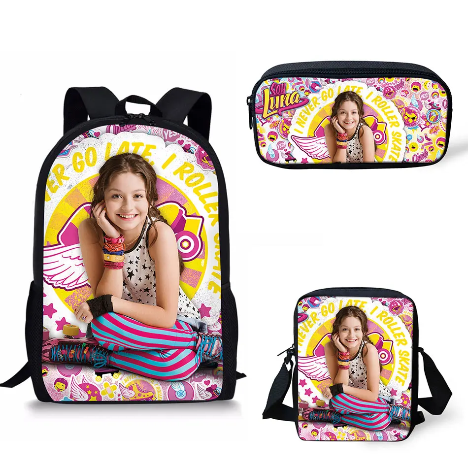 

Coloranimal Cute Cartoon Soy Luna Printing Teenager Girl School Bag Set for School Backpack Children Book Bag Escolar Infant Kid