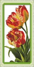Tulpe (4) Gezählt Kreuzstich 11CT Gedruckt 14CT kreuzstich Handgemachte Stickerei und Nähen Blumen Hand H499