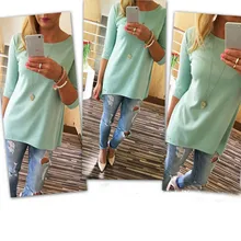 Tshirt Women Fashion brand Sweet Loose Tee Pullover T Shirt Three Quarter Shirt Summer Tops 2017 Blusa camiseta mujer Fanoni