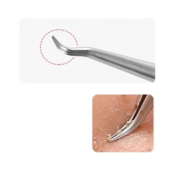 

Stainless Steel Curved Straight Blackhead Acne Clips Pimple Comedone Remover Tweezers Face Care Tool Remover Tools Face Cleaner