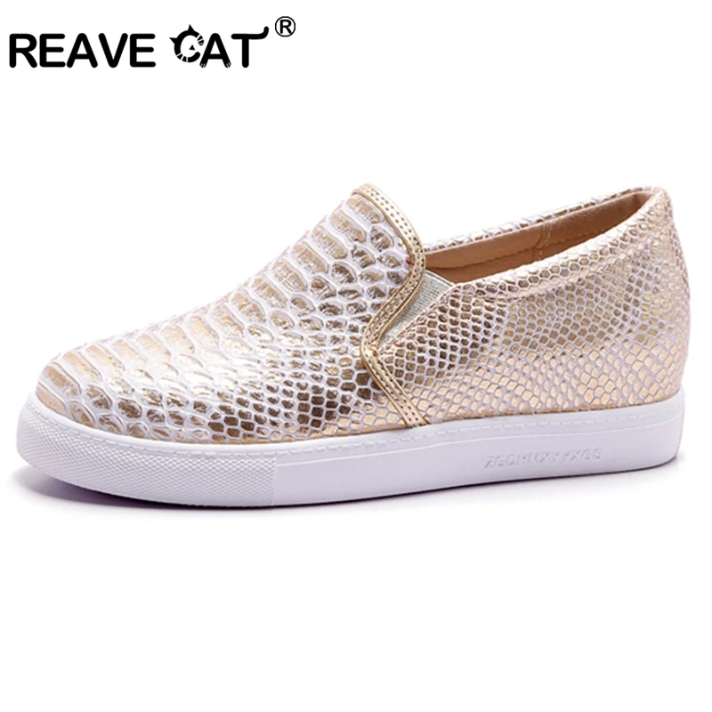 

REAVE CAT fashion Brand Women creepers Loafers Flats Shoes Woman Casual Slip on Platform Shoes Ladies Comfort shoes RL2627