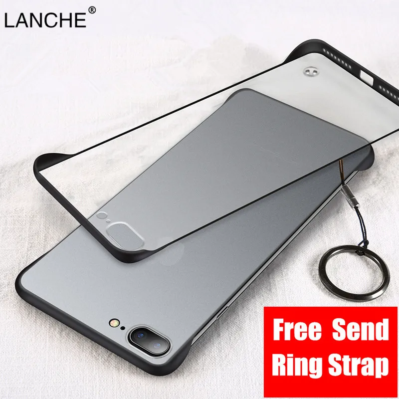 

LANCHE Frameless Transparent Matte Hard Phone Case For iPhone 7 X XR XS Max 6 6s 7 8 Plus Case Business Shockproof Phone Cover