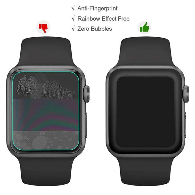 Полный клей для iWatch для Apple Watch Series 5 4 3 2 1 38 мм 42 мм 40 мм 44 мм крышка Закаленное Защитная стеклянная пленка для экрана чехол 3D