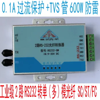 

Two-way RS232-to-Fiber Converter Transceiver 600W Lightning Protection with Single (Multimode) Dual-Fiber ST Card