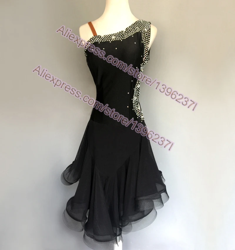 

Latin Competition Dance Dress New Women Diamonds Latin Costume Lady's Standard Samba Rumba Latin Dancing Skirt