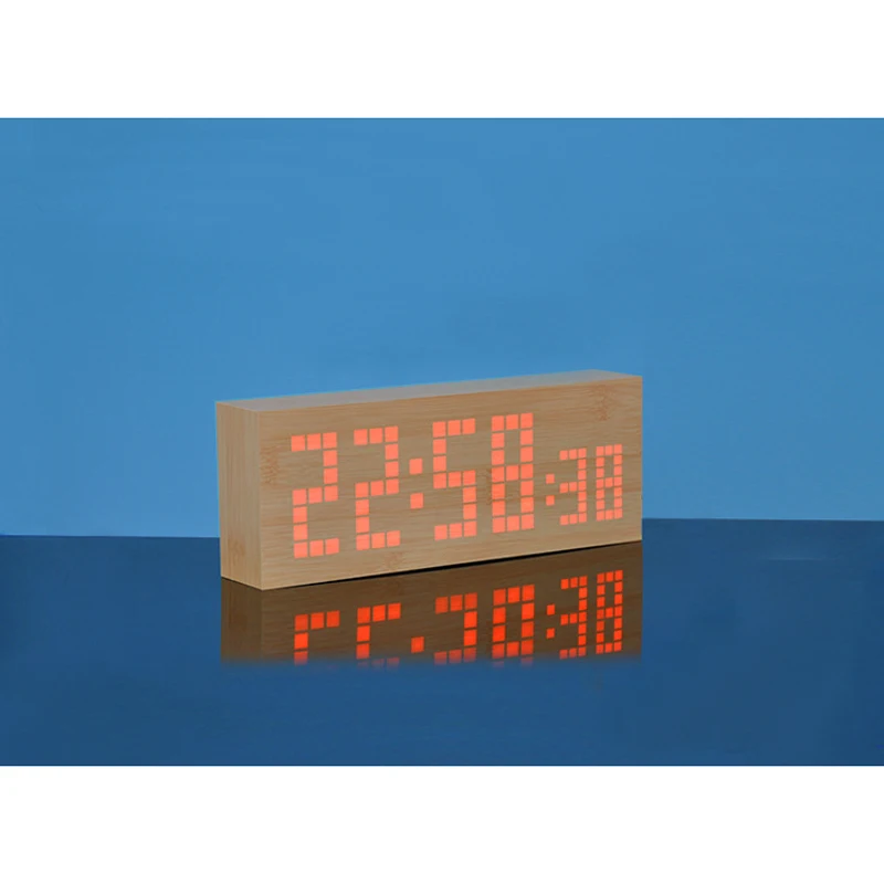 Snooze Digital LED De Madeira Alarme Relógio